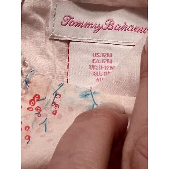 Tommy Bahama Dress Bloomer Set Peach Pink Blue Pastel Infant Girls Size 12 month - Picture 3 of 7